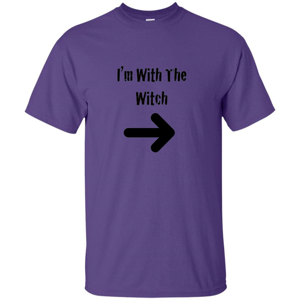 Halloween Couples Costume T-shirt I'm With The Witch Purple