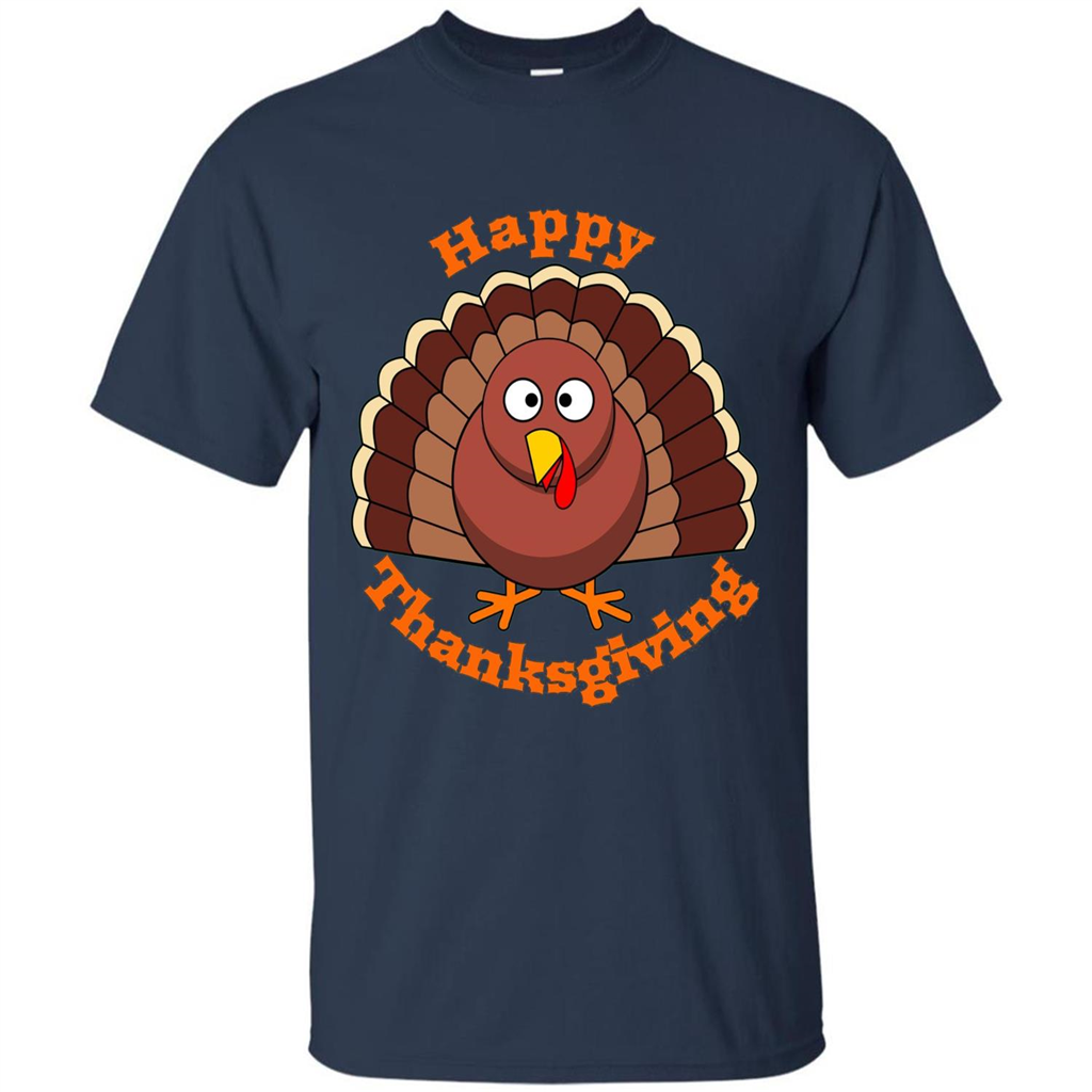Happy Thanksgiving With Turkey T-shirt Navy