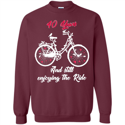 Anniversary T-shirt 40 Years And Still Enjoying The Ride Maroon