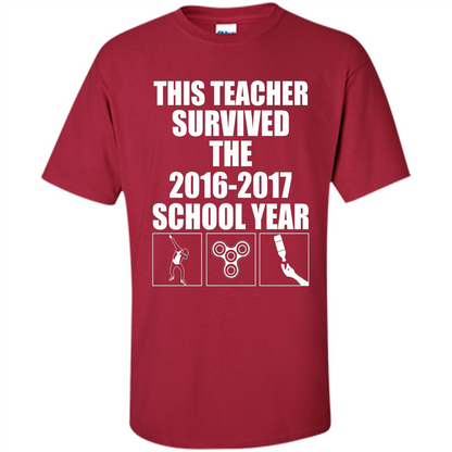 Teacher T-shirt This Teacher Survived The 2016-2017 School Year Cardinal