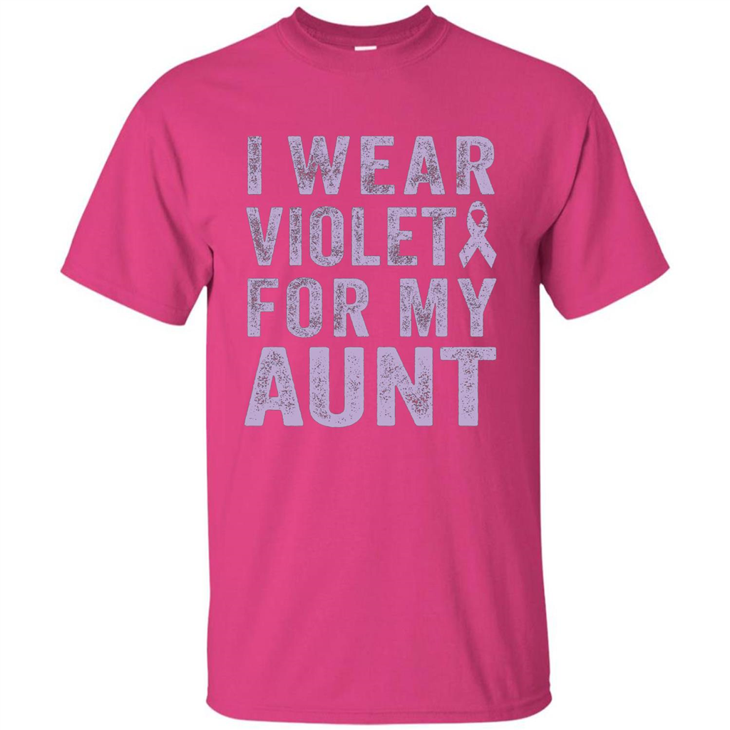 Cancer Awareness T-shirt I Wear Violet For My Aunt T-shirt Heliconia