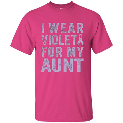 Cancer Awareness T-shirt I Wear Violet For My Aunt T-shirt Heliconia