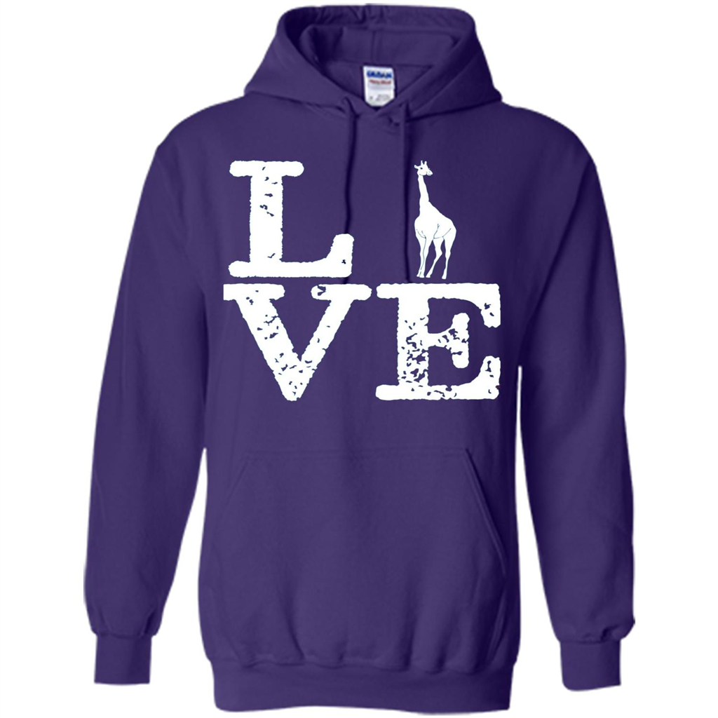 I Love Giraffe T-Shirt Purple