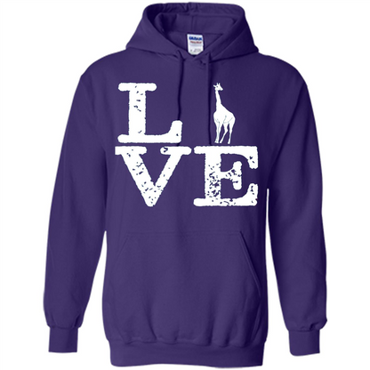 I Love Giraffe T-Shirt Purple