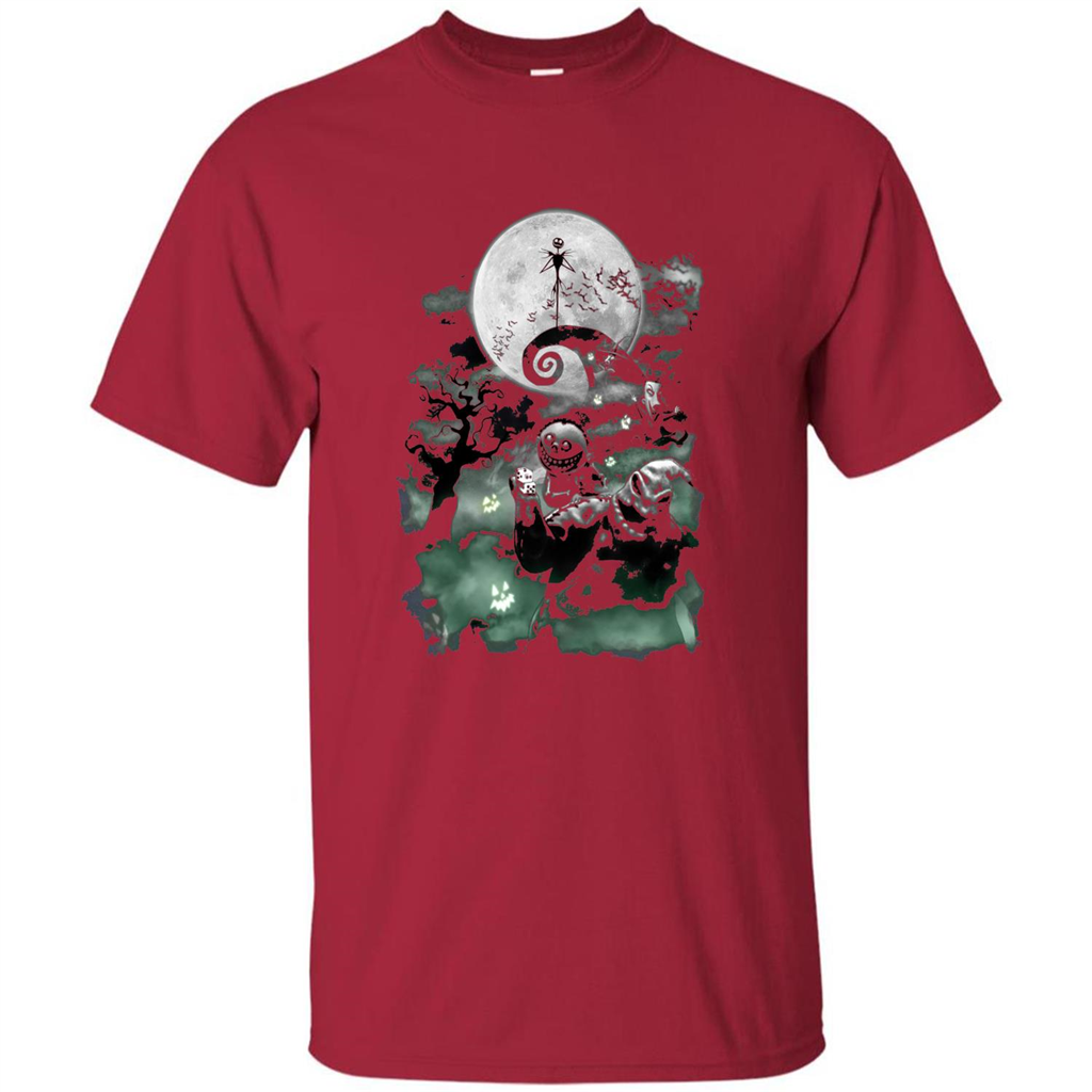 The Nightmare Before Christmas Haunted Scene T-Shirt Cardinal