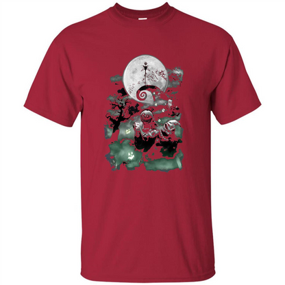 The Nightmare Before Christmas Haunted Scene T-Shirt Cardinal