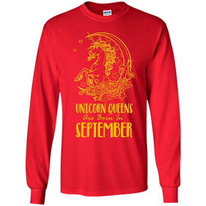 September Unicorn T-shirt Unicorn Queens Are Born In September Red
