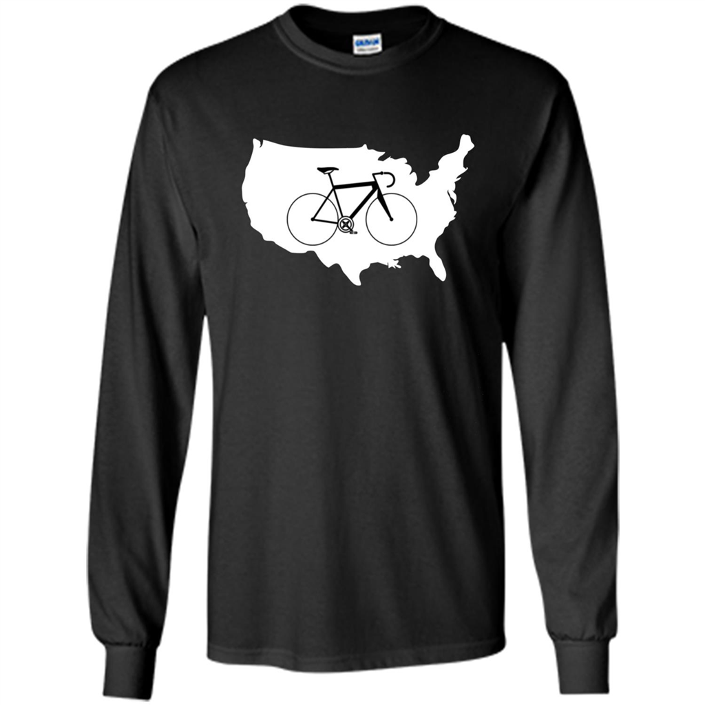 Bicycle America T-shirt USA States Road Bike Black