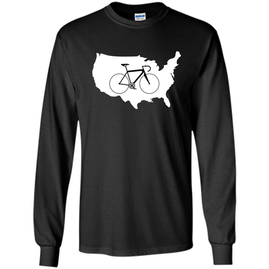 Bicycle America T-shirt USA States Road Bike Black
