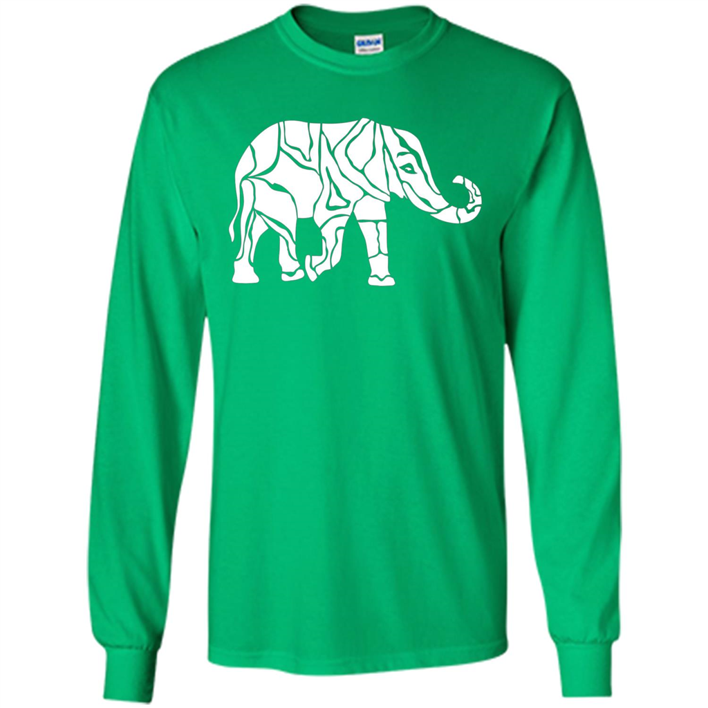 Elephant T-shirt Abstract Elephant Design T-Shirt Irish Green