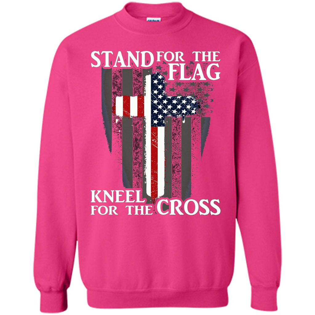 Stand For The Flag Kneel For The Cross T-Shirt Heliconia