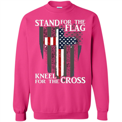 Stand For The Flag Kneel For The Cross T-Shirt Heliconia