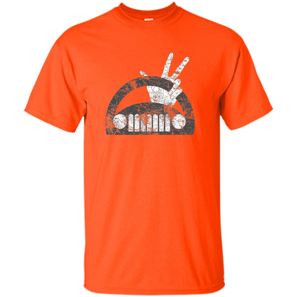 The Jeep Wave You Get It or You Don't Distressed T-Shirt Orange