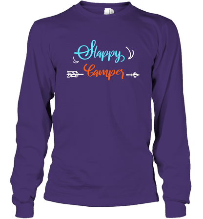 Happy Camper Shirt Long Sleeve T-Shirt Long Sleeve T-Shirt Purple