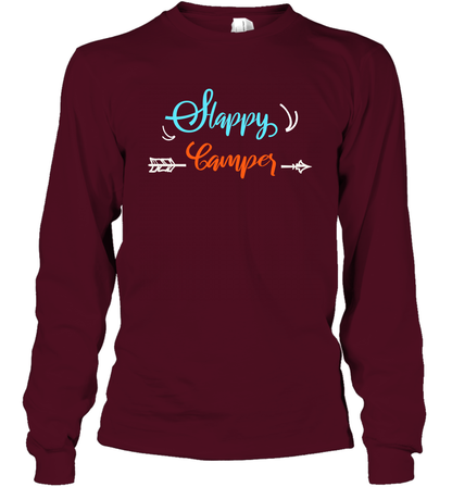 Happy Camper Shirt Long Sleeve T-Shirt Long Sleeve T-Shirt Maroon