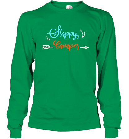 Happy Camper Shirt Long Sleeve T-Shirt Long Sleeve T-Shirt Irish Green
