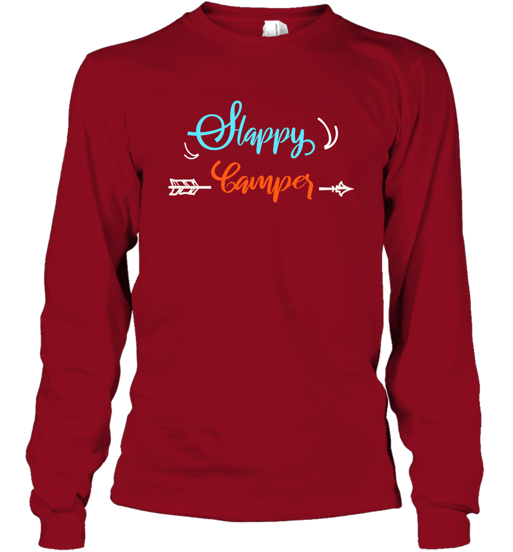 Happy Camper Shirt Long Sleeve T-Shirt Long Sleeve T-Shirt Cardinal Red