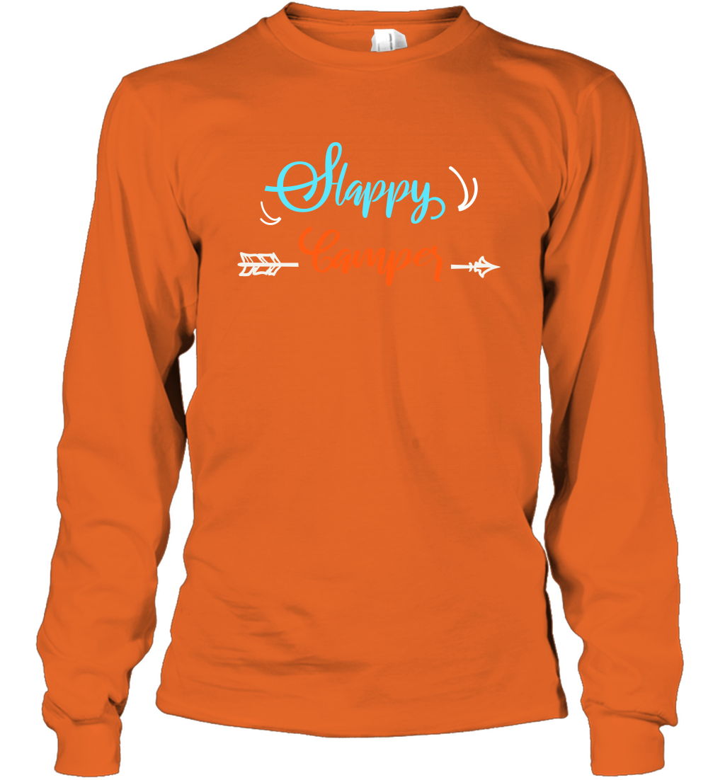 Happy Camper Shirt Long Sleeve T-Shirt Long Sleeve T-Shirt Orange