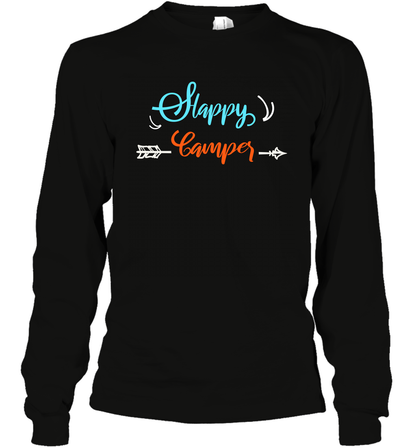 Happy Camper Shirt Long Sleeve T-Shirt Long Sleeve T-Shirt Black