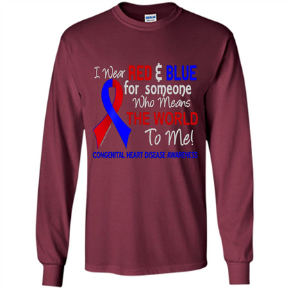 Congenital Heart Disease CHD T-Shirt Means The World To Me Maroon