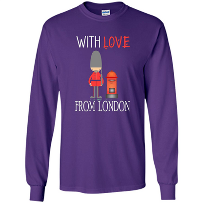 With Love From London England Britain Palace Guard T-shirt Purple