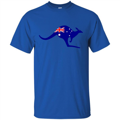 Australian Flag Kangaroo T-shirt Australia Vacation T-shirt Royal