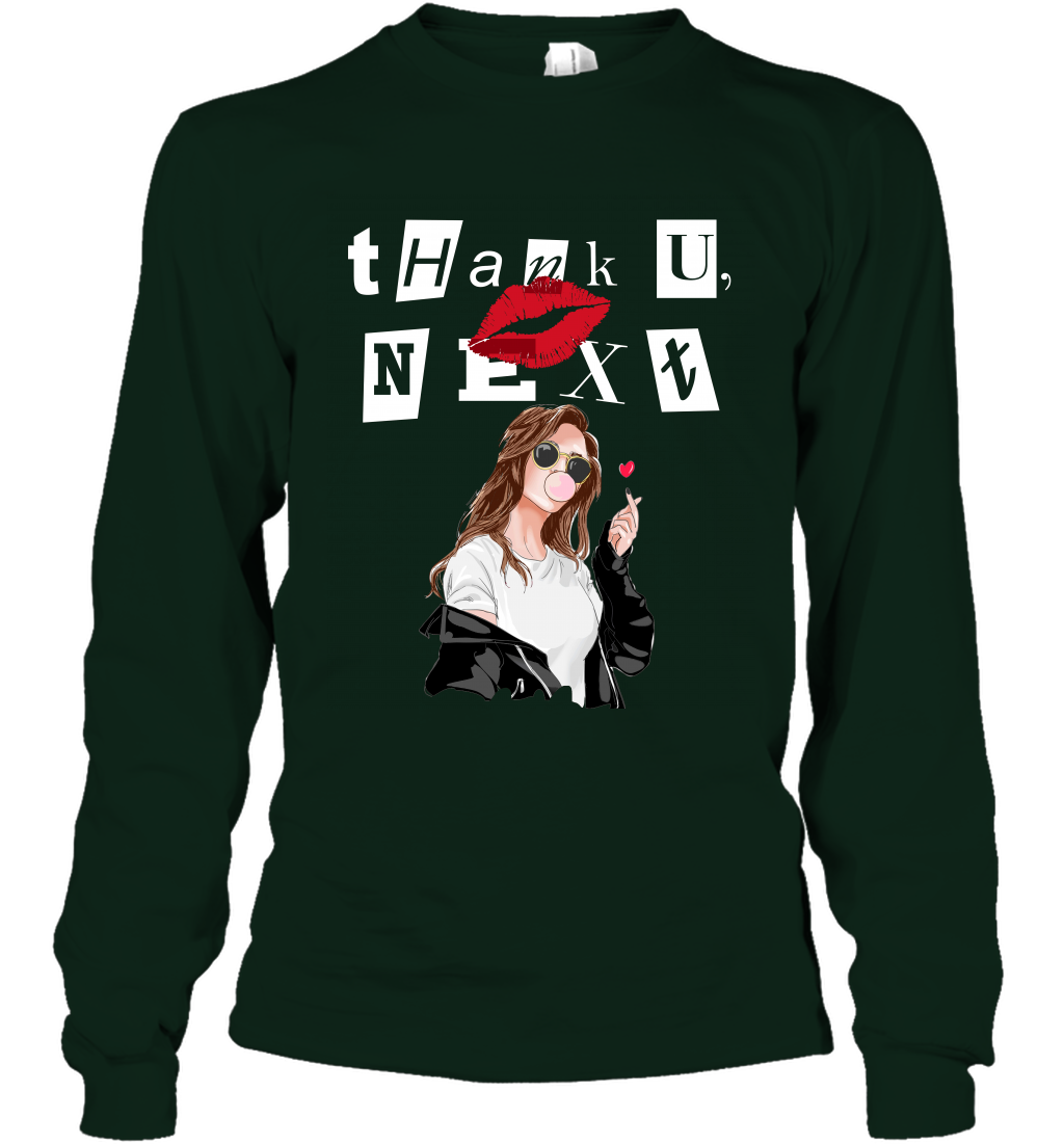 Thank You Next Girls Shirt Long Sleeve T-Shirt Long Sleeve T-Shirt Forest Green