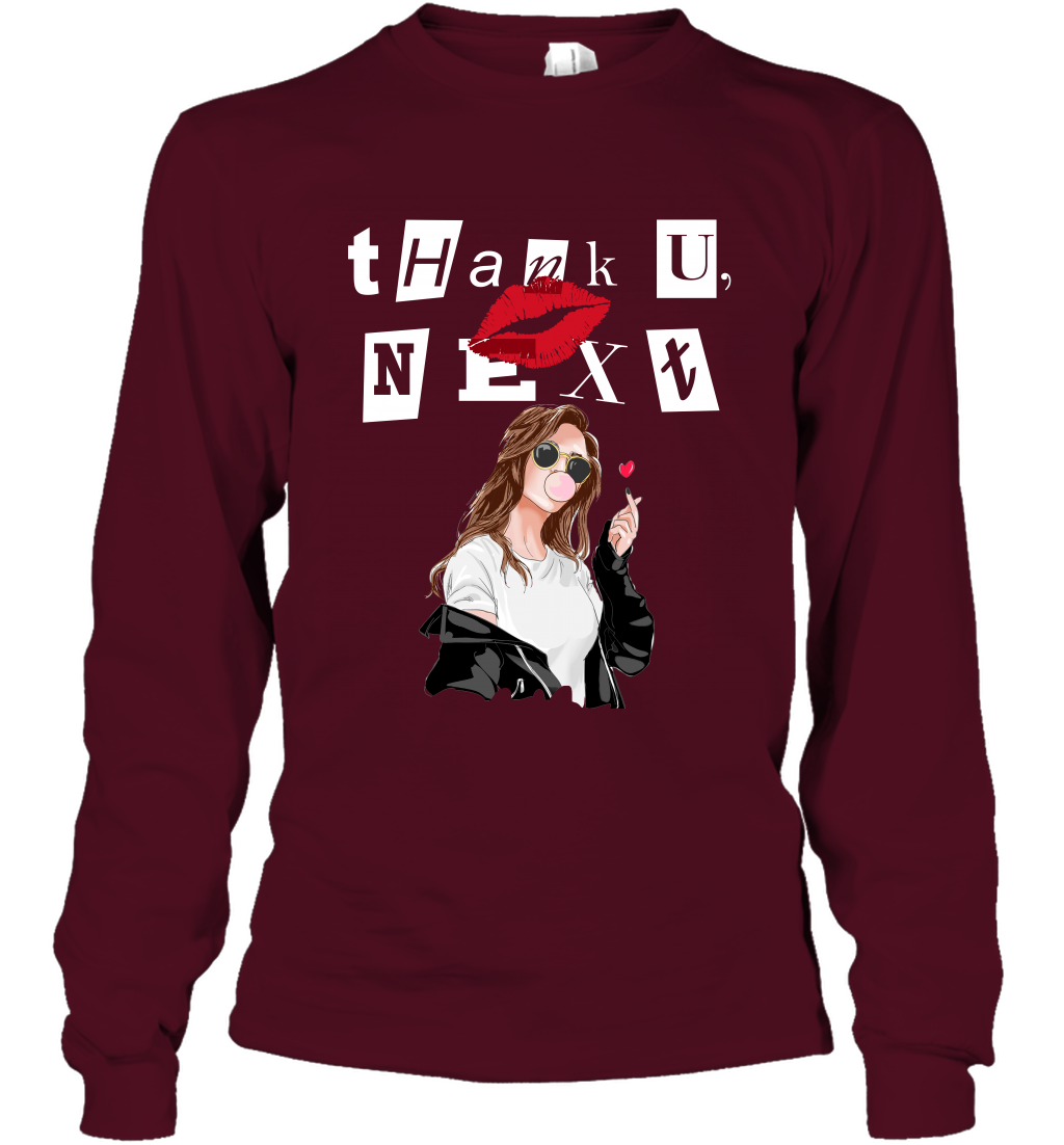 Thank You Next Girls Shirt Long Sleeve T-Shirt Long Sleeve T-Shirt Maroon