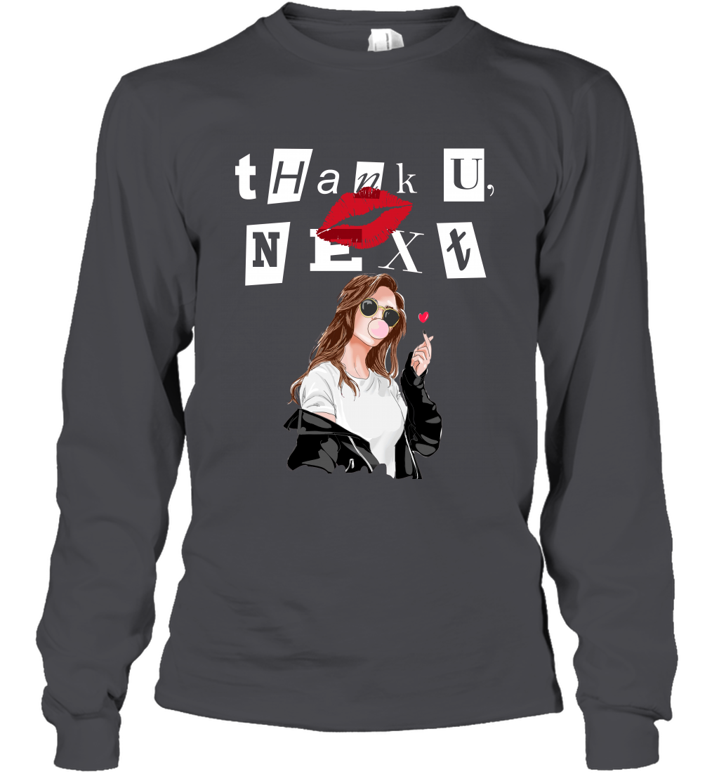 Thank You Next Girls Shirt Long Sleeve T-Shirt Long Sleeve T-Shirt Dark Heather
