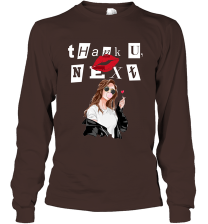 Thank You Next Girls Shirt Long Sleeve T-Shirt Long Sleeve T-Shirt Dark Chocolate