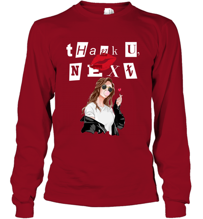 Thank You Next Girls Shirt Long Sleeve T-Shirt Long Sleeve T-Shirt Cardinal Red