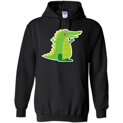 Cute Smiling Crocodile Animal Lover T-shirt Black