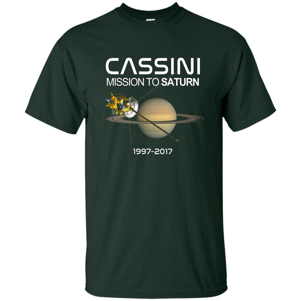 Cassini Mission to Saturn Space T-Shirt Forest Green