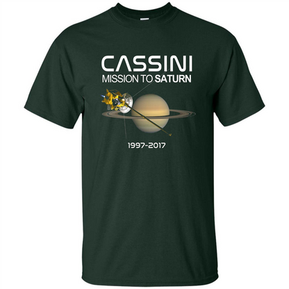Cassini Mission to Saturn Space T-Shirt Forest Green