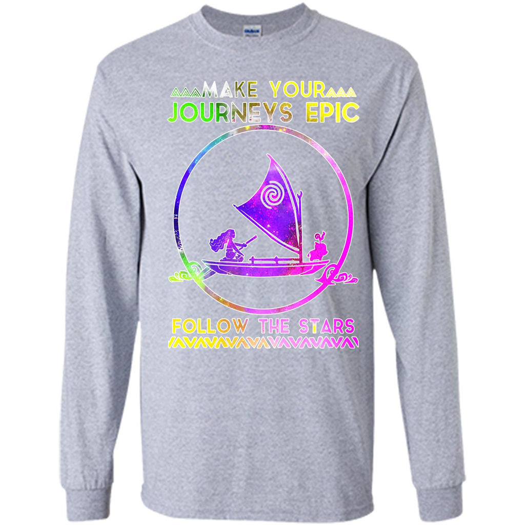 Movie T-shirt Make Your Journeys Epic Follow The Stars Sport Grey