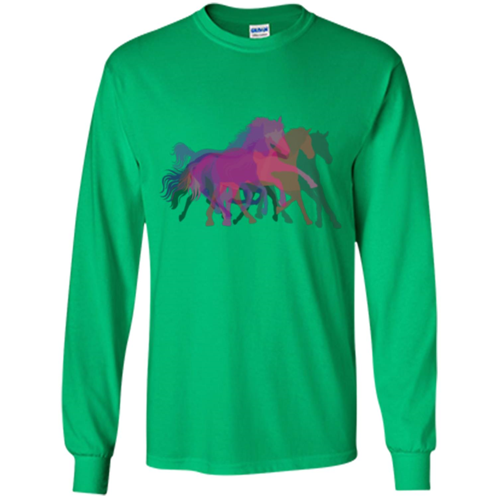 Beautiful Shadow Horses T-shirt Irish Green