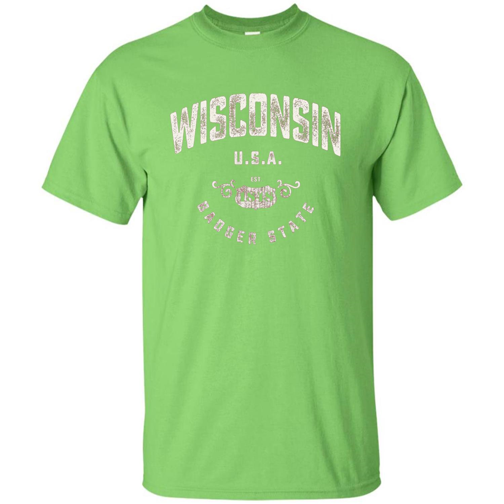 Wisconsin Badger State T-shirt Lime