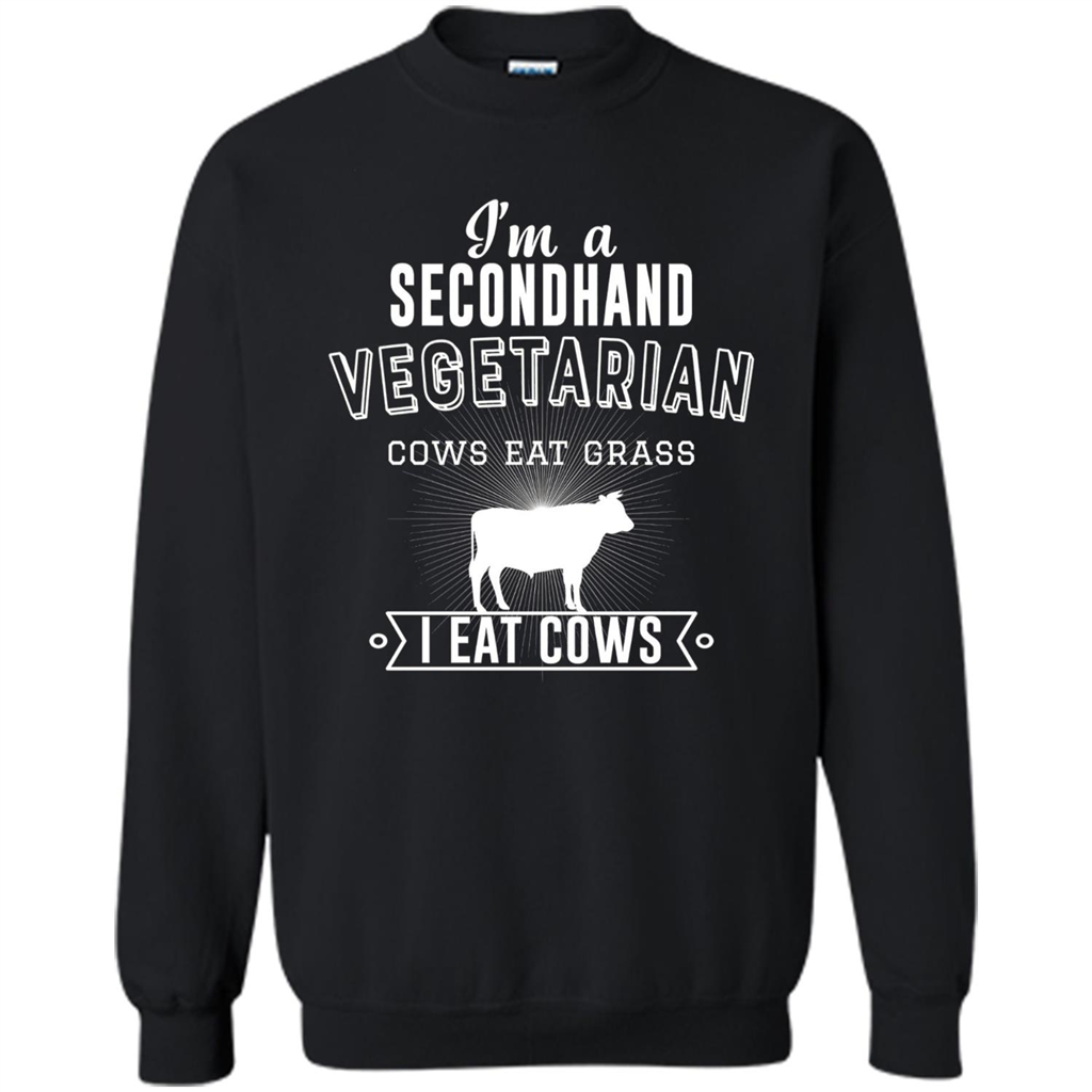 Secondhand Vegetarian T-shirt Funny Vegetarian T-shirt Black