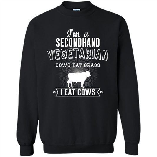 Secondhand Vegetarian T-shirt Funny Vegetarian T-shirt Black