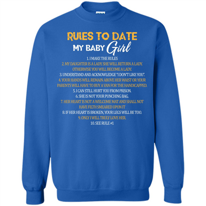 Fathers Day T-shirt Rules To Date My Baby Girl Royal