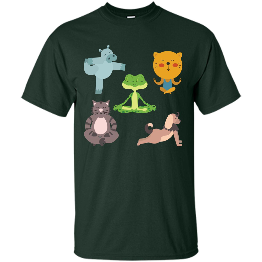 Yoga Animals T-shirt Sphynx Yoga Forest Green
