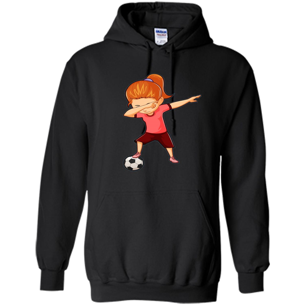 Soccer T-shirt For Girls Funny Dabbing Dab Dance Soccer Ball Black