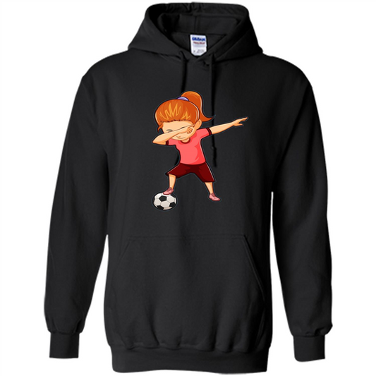 Soccer T-shirt For Girls Funny Dabbing Dab Dance Soccer Ball Black