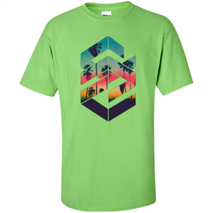 Summer T-shirt Geometric Sunset Beach