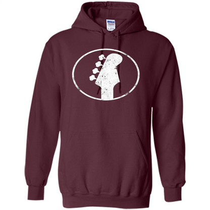 Bass Player - 4 String Headstock Distressed Bass T-shirt Maroon