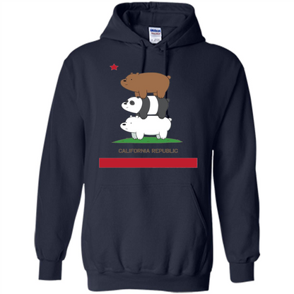 CN We Bare Bears California Flag Stack T-shirt Navy