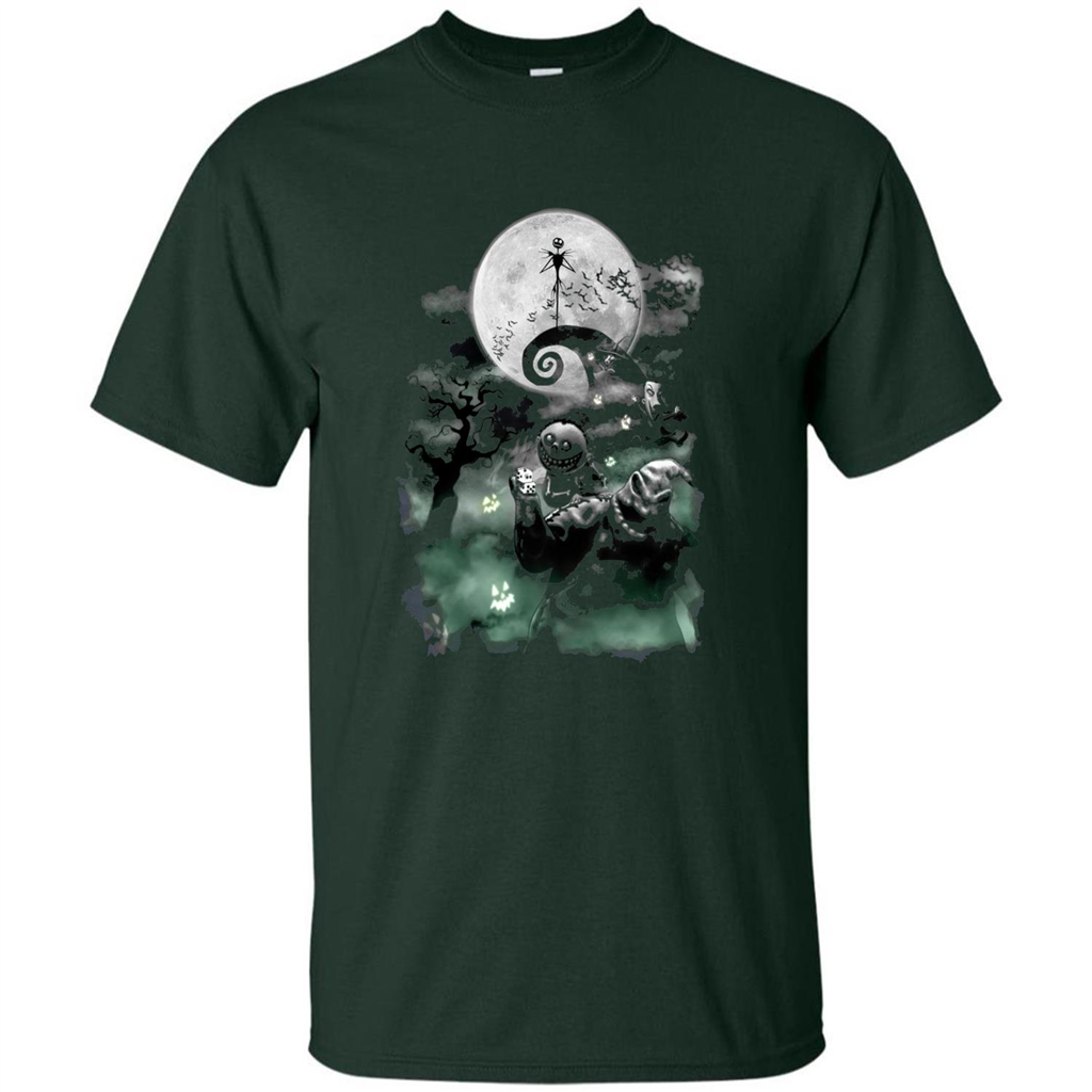 The Nightmare Before Christmas Haunted Scene T-Shirt Forest Green