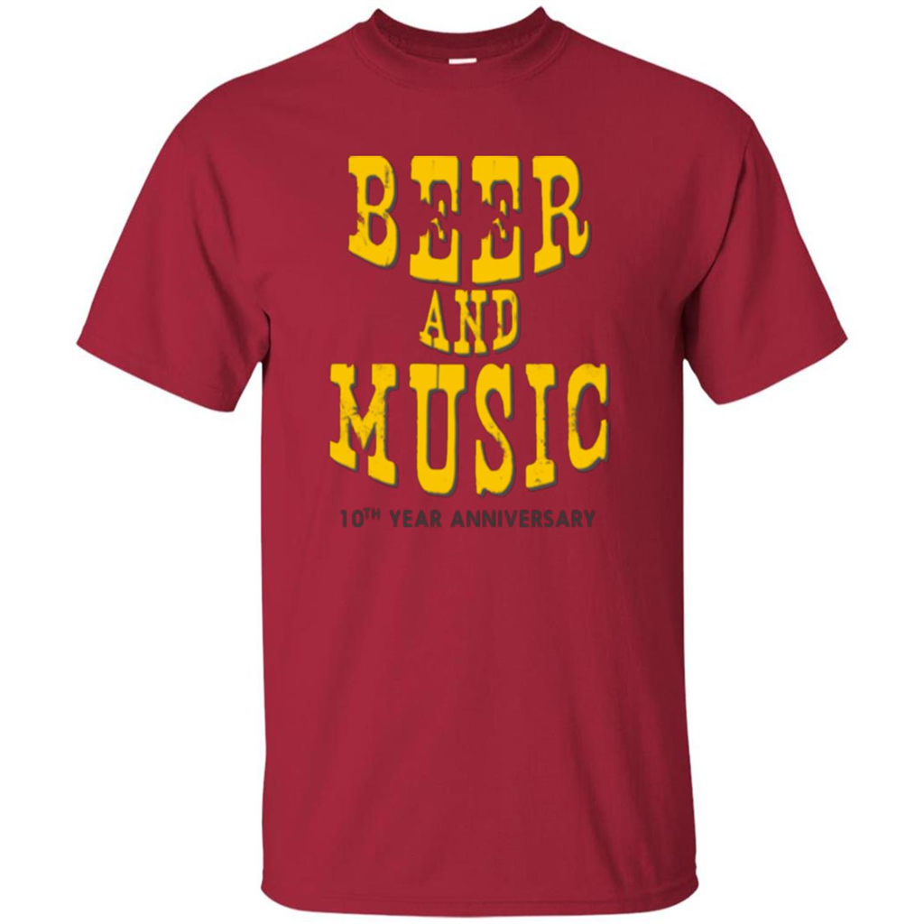 Beer And Music 10th Year Anniversary T-shirt Cardinal