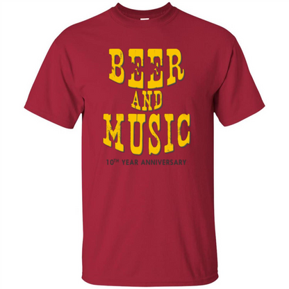 Beer And Music 10th Year Anniversary T-shirt Cardinal