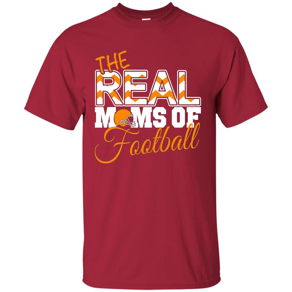 Real Moms of Football T-shirt Orange Football Mom T-Shirt Cardinal